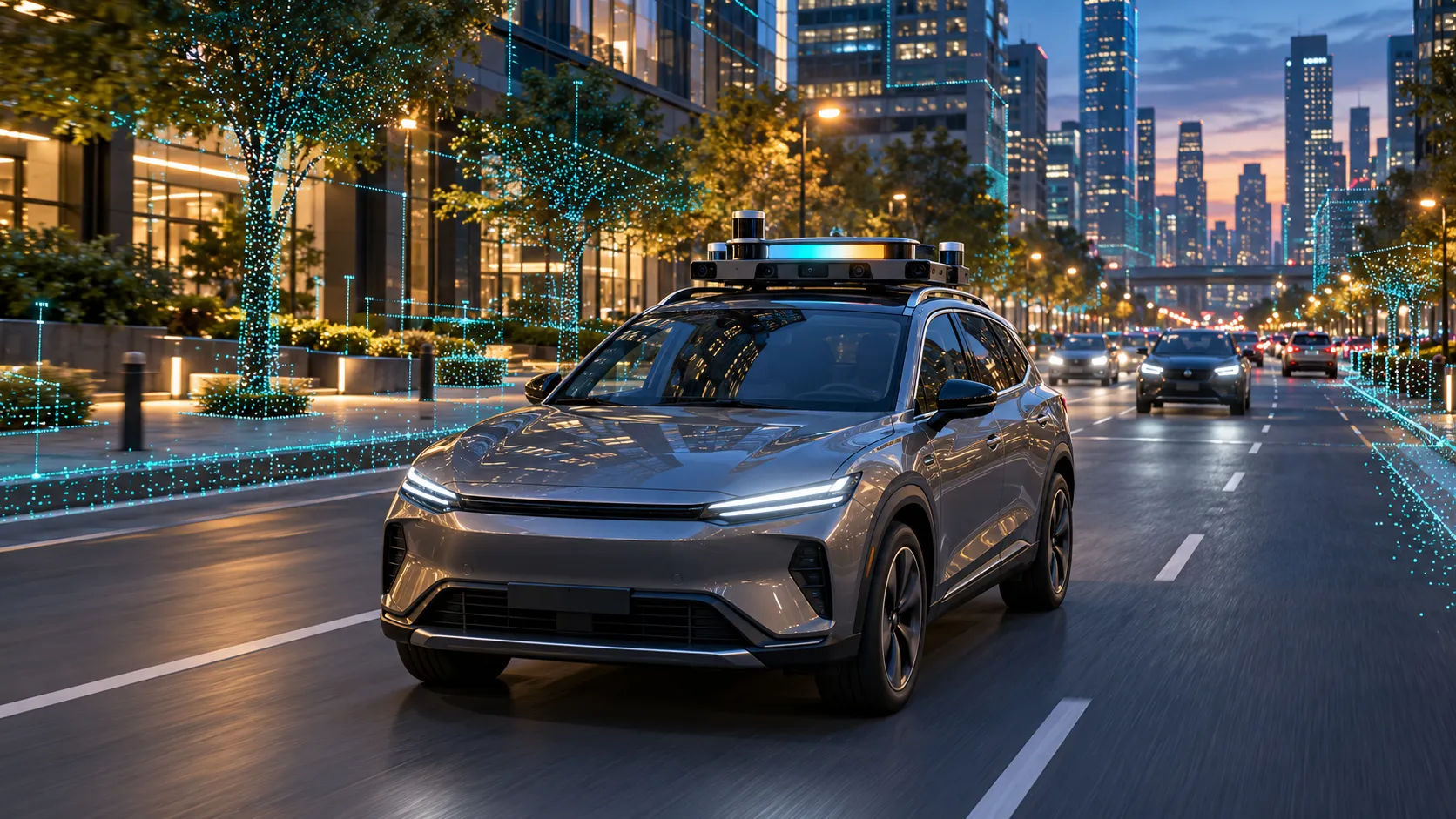 Concept of a rooftop-sensor vehicle collecting observations along city roads